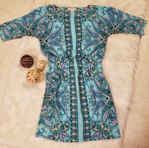 Michael Kors Blue Multi Color Paisley Dress
